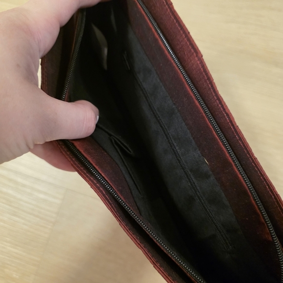 NEW Tabitha Dark Red 100% Hand Woven Cambodia Silk Y2K Mini Purse Handbag - Picture 4 of 8